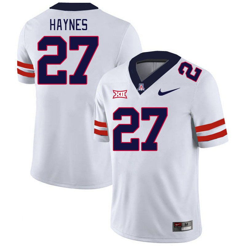Arizona Wildcats #27 Rex Haynes Big 12 Conference College Football Jerseys Stitched Sale-White